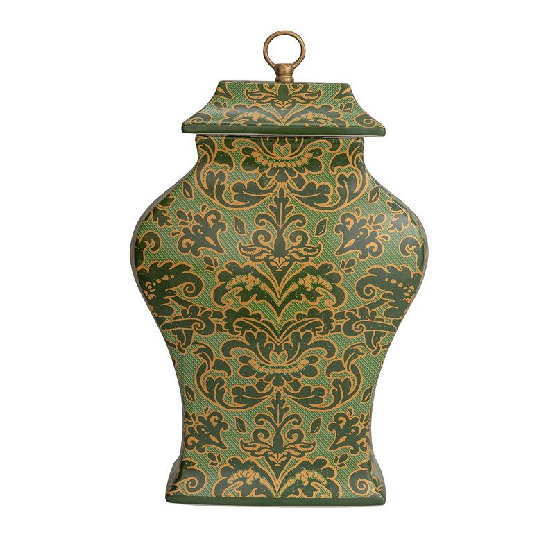 Richmond Damask Jar, Green;Gold