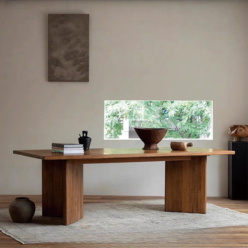 Table de salle à manger en bois massif, H 29,52 po x L 94,48 po x l 35,43 po