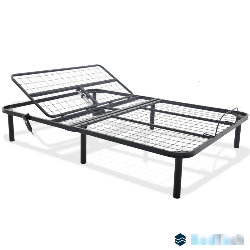 Base de lit grand format avec tête réglable, capacité de 850 lb, acier, noir, sommier tapissier non requis, 850 lb nécessaire