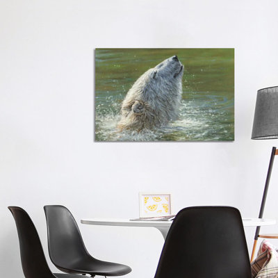 Polar Bear Splash 1 Piece Wall Art on Canvas