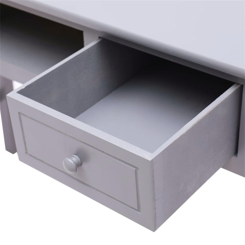 Aesir Solid Wood Solid Wood Writing Desk, Grey, Grey