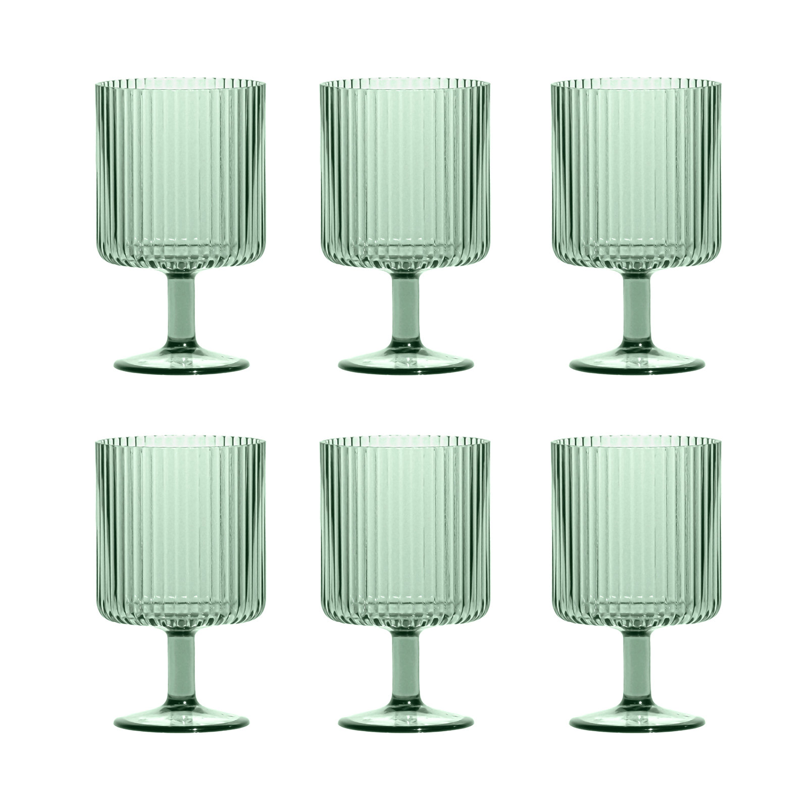Laya Fluted Acrylic Goblet, Green