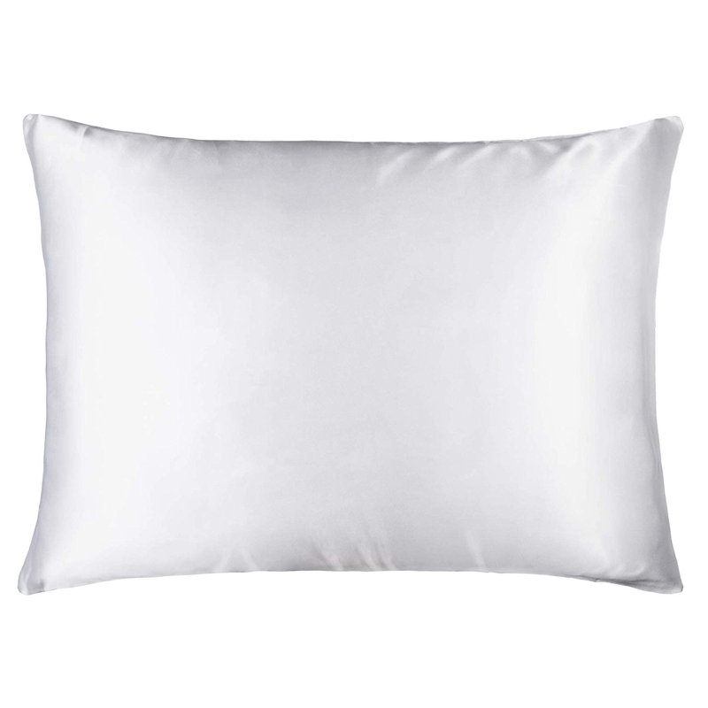 Taie d'oreiller en soie naturelle Zippered, Grand, Blanc