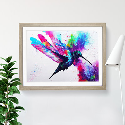 Hummingbird Splash Vol.2 Abstract - Framed Print