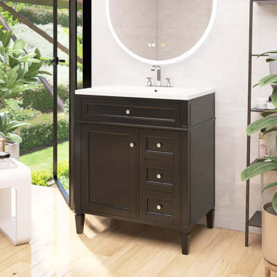 Meuble-lavabo de salle de bain avec 2 tiroirs et un tiroir basculant, conception romaine exquise