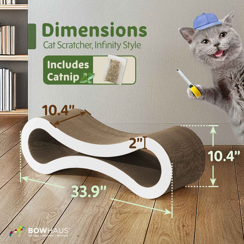 Grattoir pour chat Infinity, grattoir réversible, grand griffoir pour chat, planche à griffer pour chat, griffoir pour chats d'intérieur, blanc