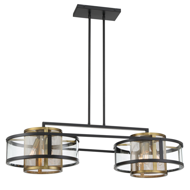 Soho Coal & Soft Brass 6-Light Industrial Chic Pendant