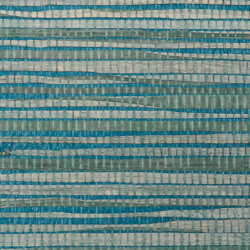 Papier peint teint en raphia, bleu