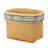 Set Of 2 Rectangular Basket Planters With Geometric Trim, L:10.5X8.5X8" S:7.5X5.5X6.5"