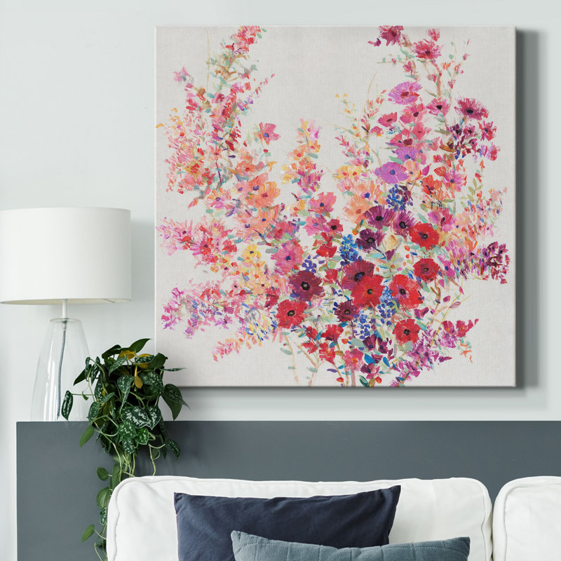 Fleurs sur une vigne II - Toile tendue avec châssis de qualité supérieure - Prêt à être accroché, H 10 po x l 10 po x P 1 po