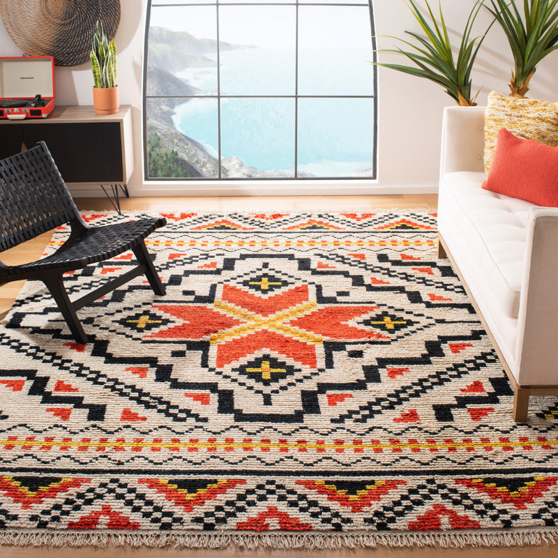 Kenya Multicolor Hand-Knotted Wool Tribal Area Rug