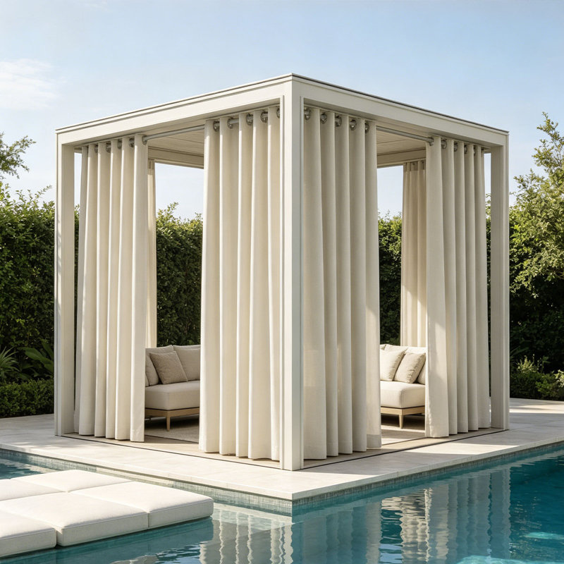 Waterproof High Precision Outdoor Curtains (Set Of 2) - Weather Resistant Blackout Grommet Drapes For Patio, Pergola, Gazebo & Porch