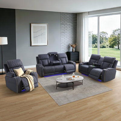Nuvola Sofa Loveseat Chair Power Recliner Set
