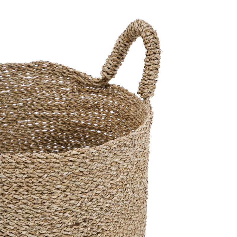 Bay Isle Home Seagrass Decorative Basket, 47cm H x 37cm W x 37cm D