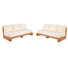 Judd Patio Acacia Wood 3-Seater Sofa With Cushions