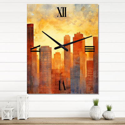 Iban - Horloge murale surdimensionnée gratte-ciel
