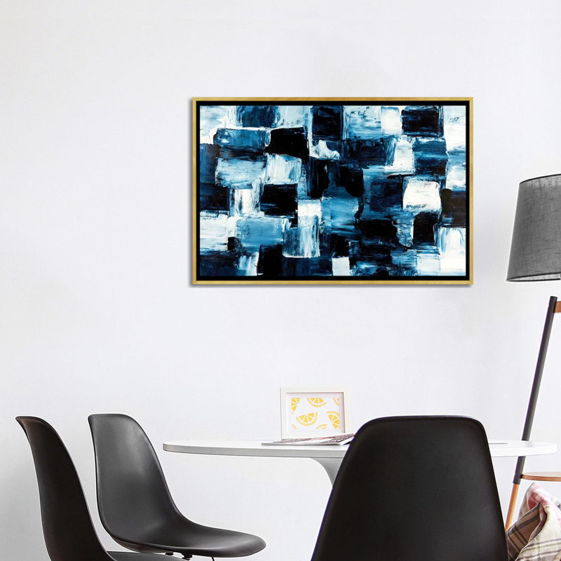 « block matrix » par nikki chauhan-image de dessin sur papier, Toile encadrée d'or, H 40 po x l 60 po x P 1,5 po