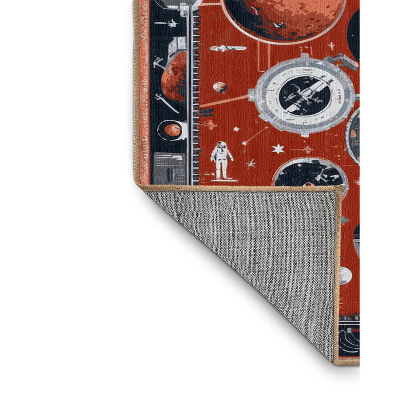 Tapis brun lavable à la machine, Carré 5 pi