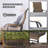 Atrayu Outdoor Patio Dining Armchair with Breathable PVC and Fabric Iron Frame for Backyard-1297386960
