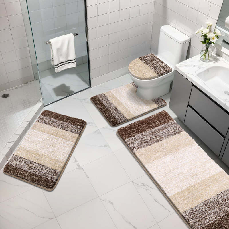Tapis en microfibre Lazzuro , Brun / Beige