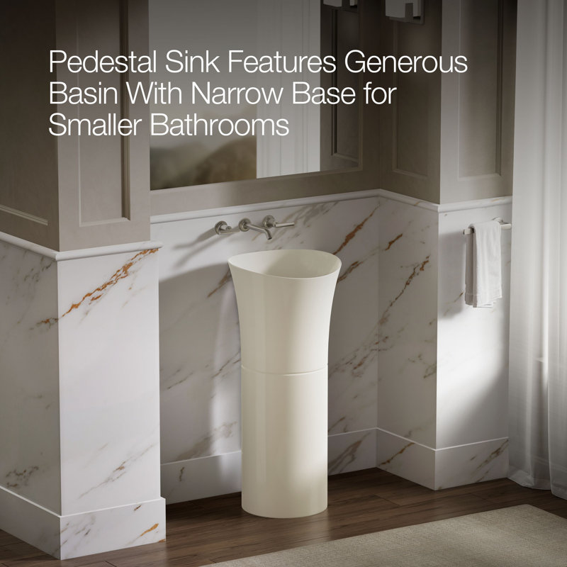 Veil® Pedestal Bathroom Sink, Biscuit