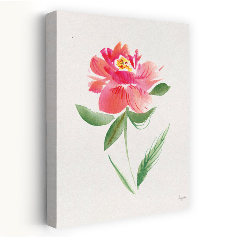 Art contemporain de jardin rose II, H 24 po x l 16 po
