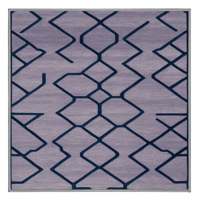 Machine Washable Trellis Purple Area Rug