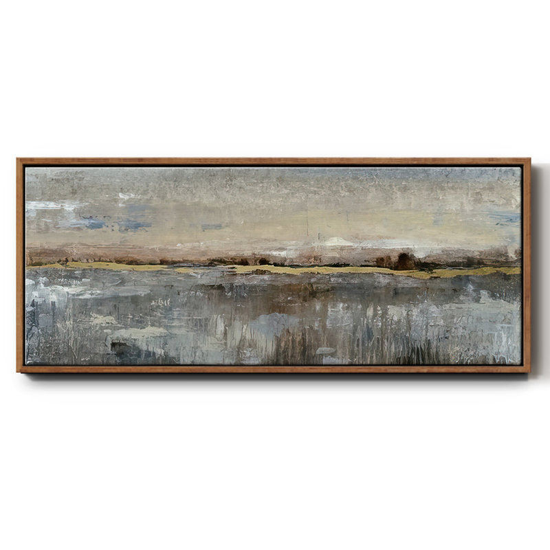 Abstract Marsh- Framed Canvas, 20" H x 50" W