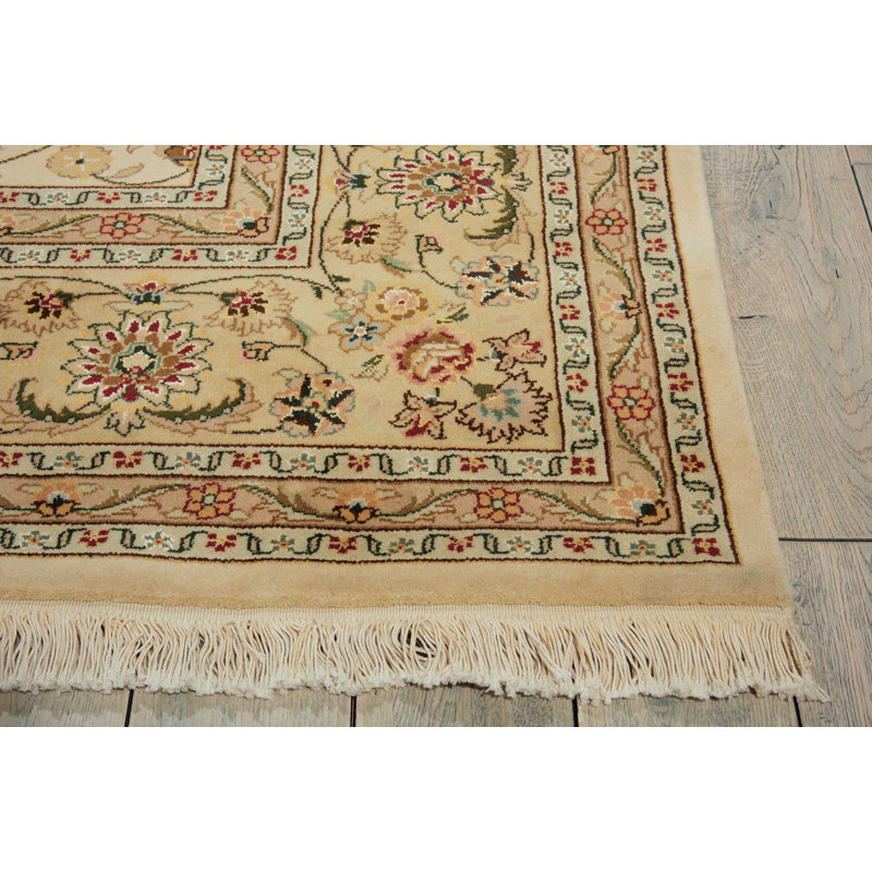 Tapis beige fait à la main Bilbrey, Rectangle 7 pi 9 po x 9 pi 9 po