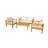 4-Piece Patio Furniture Set, Outdoor Furniture With Coffee Table, Patio Conversation Set Deep Seating With Thick Cushion For Backyard Porch Balcony,Teak Finish-827142163-827142164