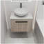 Ensemble de coiffeuse flottante 24 po avec vasque en céramique, coiffeuse murale en chêne blanc avec porte-120406486