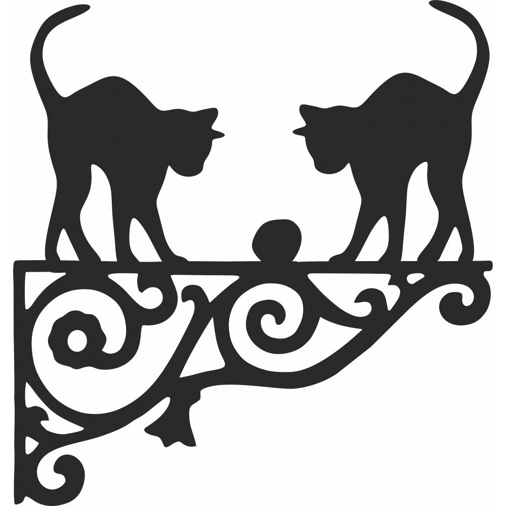 Two Cats Playing Ornamental Bracket
