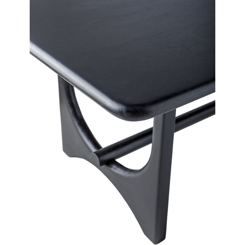 Dawna 78" Solid Wood Trestle Dining Table, Black