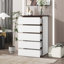 Commode de chambre à coucher moderne avec beaucoup de rangement et un design élégant, parfait pour organiser vos biens.