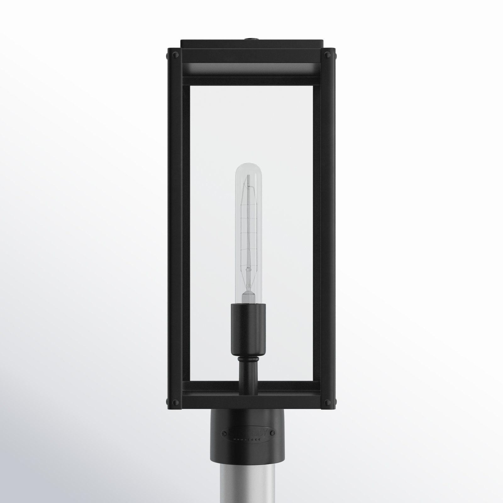 Caliana Transparent Outdoor Lantern Head, Black, 19.25" H x 8.75" W x 8.75" D