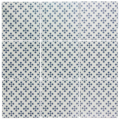 Etiquette 8" x 8" Porcelain Patterned Wall & Floor Tile