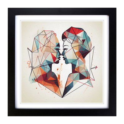 Lovers Geometric No.1 - Framed Print