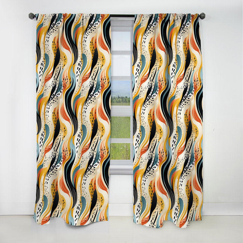 Amaia - Abstract Geometric Blackout Curtain - 1 Panels, L 52 po x L 108 po