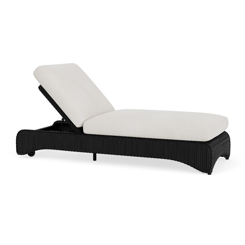 Loom Outdoor Chaise Lounge, Rollo Linen, Ebony