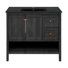 Meuble-lavabo autoportant 36 po Chateau en chêne noir avec comptoir noir
