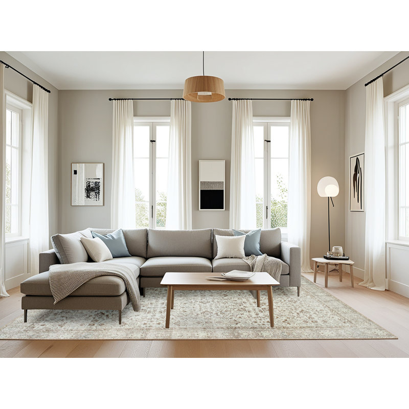 Tapis gris zone contemporaine, Rectangle 8 pi x 10 pi