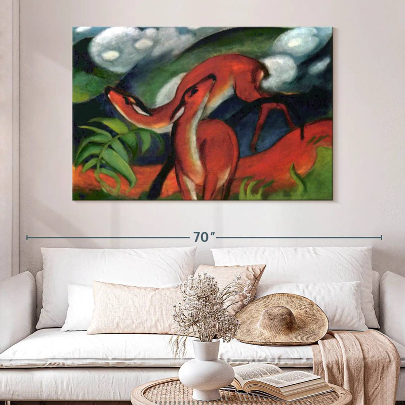 Brampt rouge, cerf II - 1912, H 34 po x l 51 po