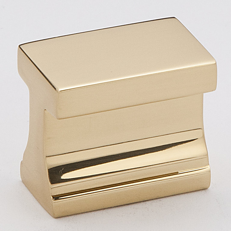 Polished Brass Modern Finger Pull with Mounting Hardware