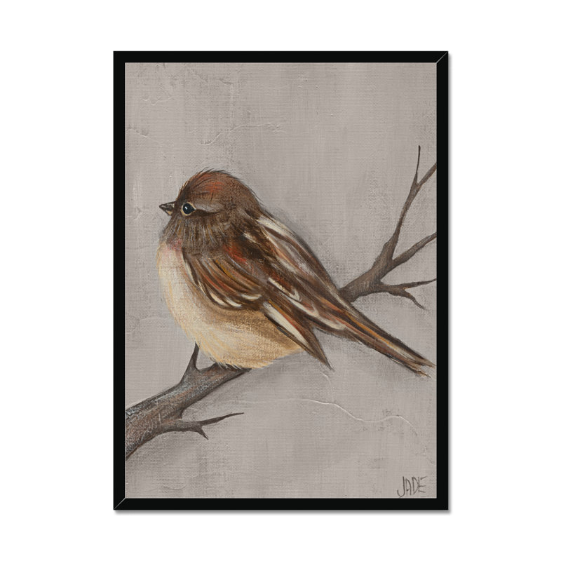 Winter Bird III by Jade Reynolds - Painting, Black Framed Paper Print, 50cm H x 34cm W