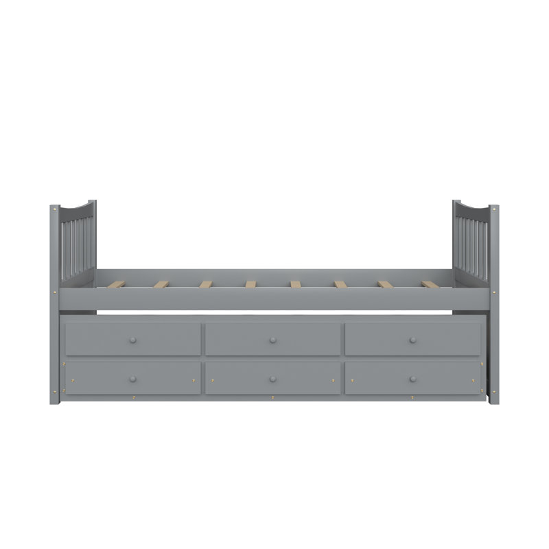 Lit plateforme avec rangement Gelen, gris