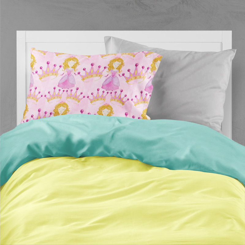 Taie d’oreiller princess et couronne aquarelle