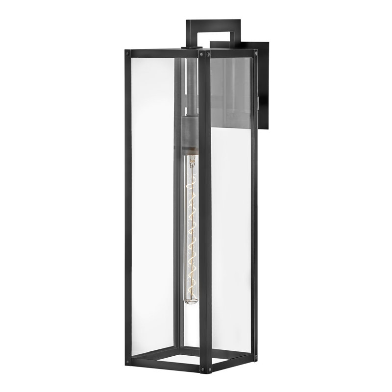 Max 1 - Light Outdoor Wall Lantern, 25" H x 7" W x 10.5" D, Black