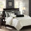 Literie pour grand lit 8 pièces de luxe, édredon en microfibre moelleuse, housse amovible, taies décoratives assorties et coussins décoratifs - style couette, design classique moderne, surdimensionné pour plus de commodité, confort toutes saisons,