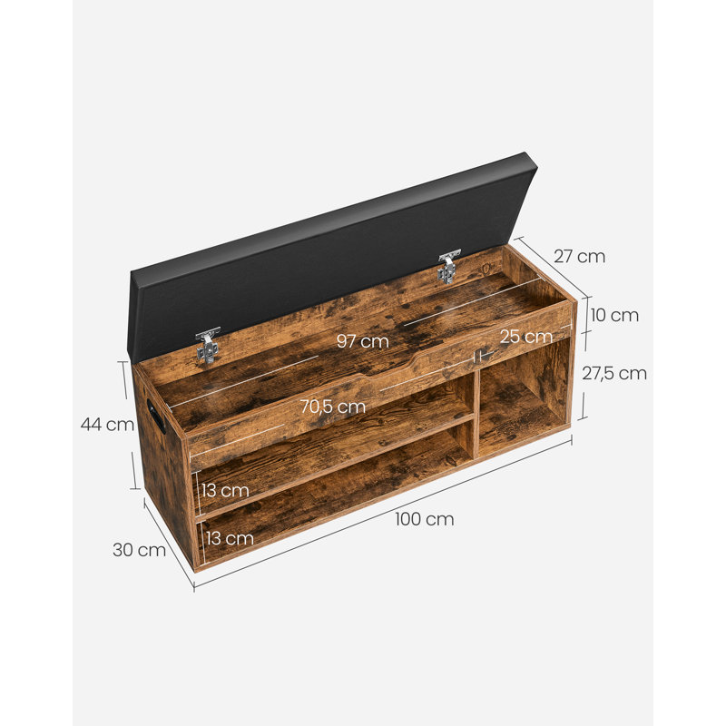 Hadid 4 -Shelf Storage Cabinet, Rustic Brown