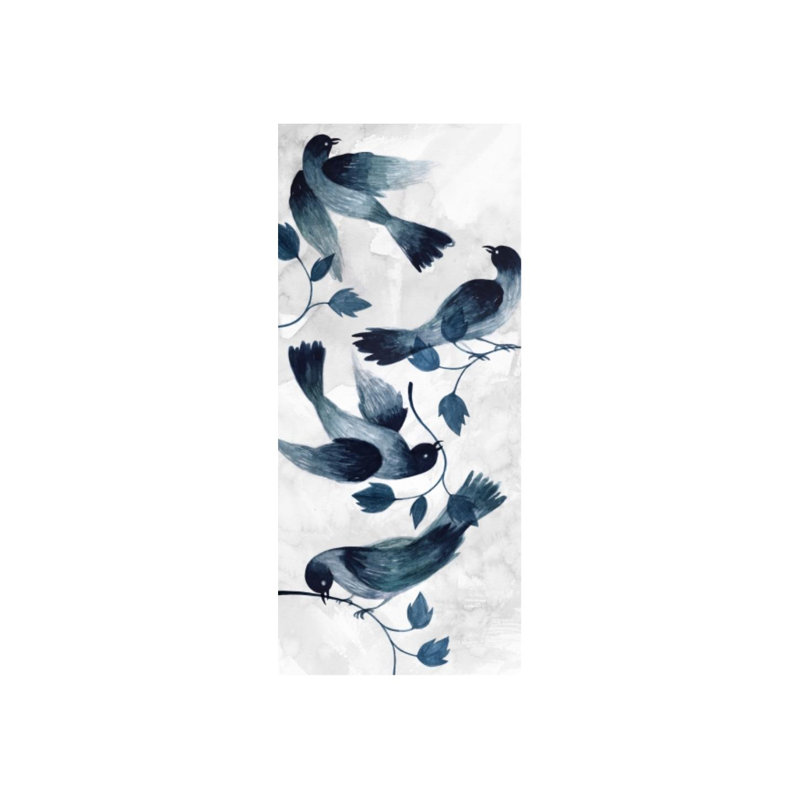 Four Birds II Painting by Emma Brooks, Image Brush Gel, 68" H x 30" W x 1.5" D